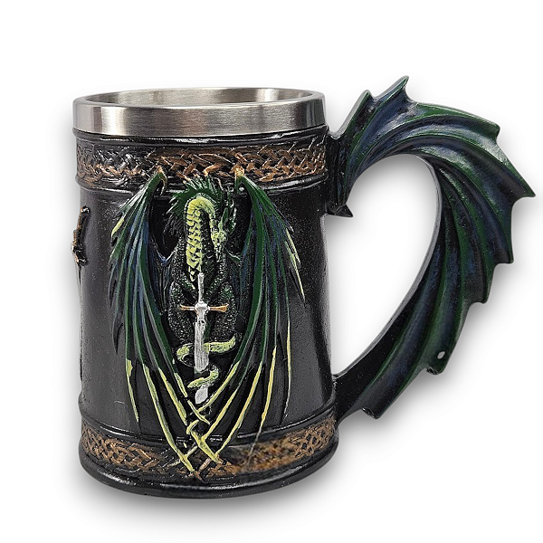 Caneca Dragão na Espada Resina 3D