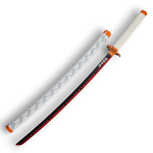 Espada Katana Kyojuro Rengoku Demon Slayer Lâmina Bambu