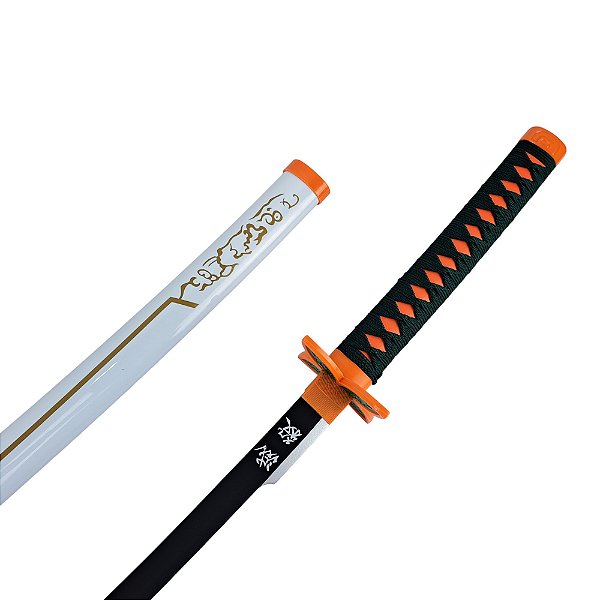 Katana Ornamentale Shinobu Kocho Demon Slayer | Spada In Bambù Con Fodero In Legno | Lunghezza 97 Cm, 550 G