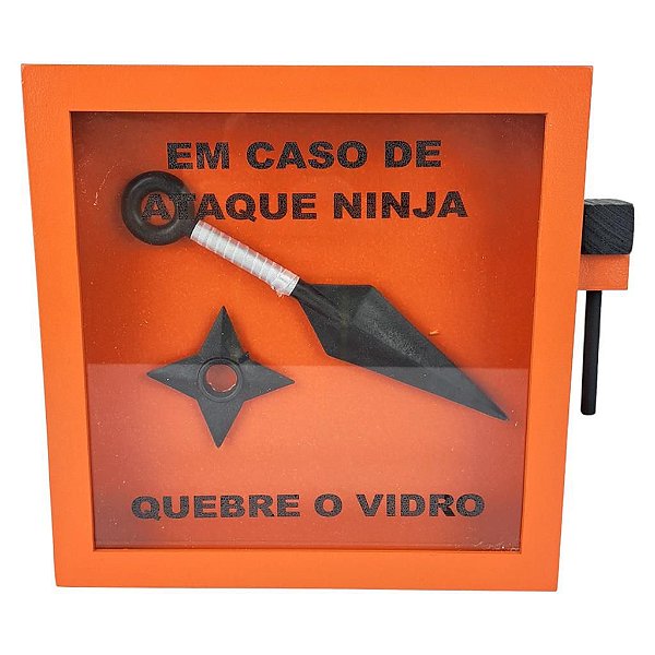 Quadro Decorativo Em Caso de Ataque Ninja Quebre o Vidro