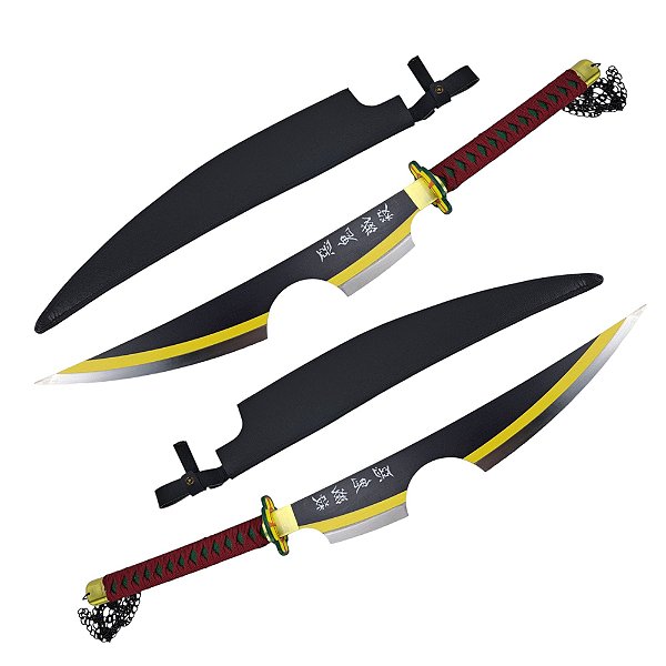 Kit 2 Espada Katana Hashira Som Tengen Uzui Demon Slayer em Aço