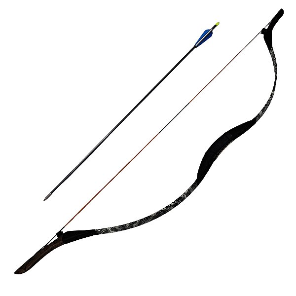 Arco e Flecha Mongol Funcional 26lbs Branco Cobra Recurvo