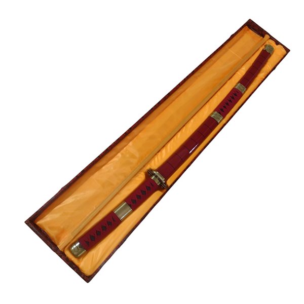 Caixa De Presente Madeira Revestida Para Espada Katana