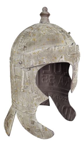 Capacete Elmo Medieval - Aço Envelhecido de Placas de Carro, Coleção