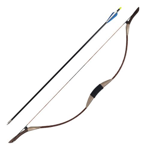 Arco e Flecha Mongol Funcional 26lbs Escama Marrom Recurvo