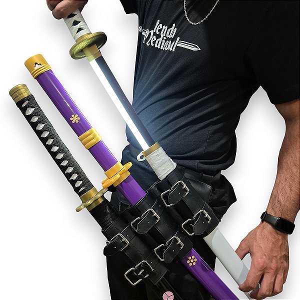 Cinto Para Três Katanas Em Couro