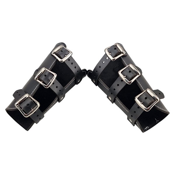 Par De Braceletes De Couro Estilo Medieval Fecho Ajustável