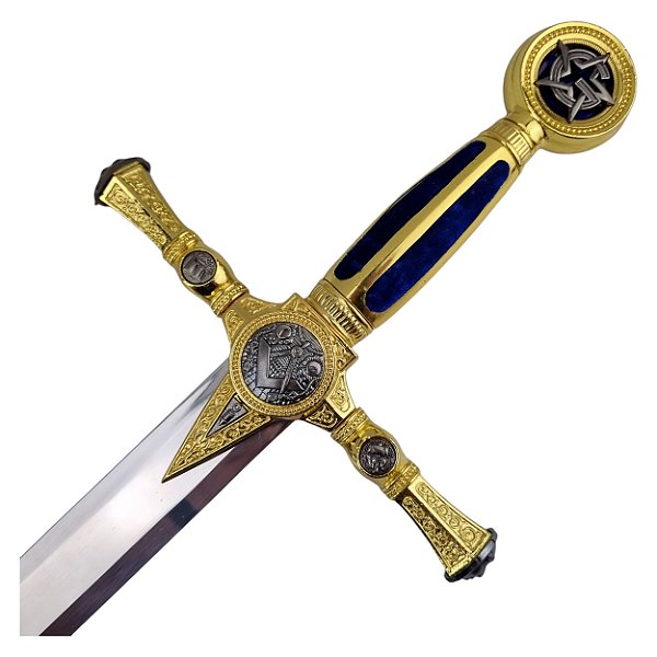 Espada Maçônica Azul Em Aço
