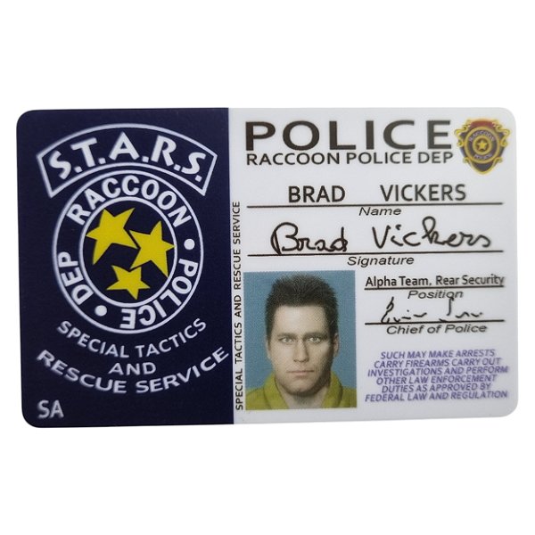 Cartão ID Brad Vickers Resident Evil