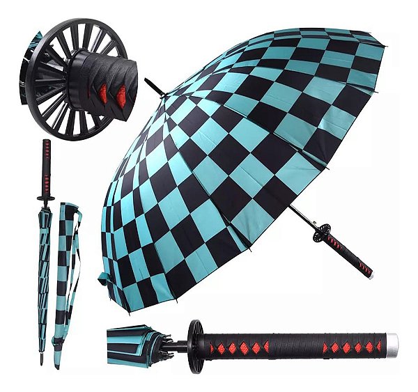 Guarda Chuva Katana Tanjiro Kamada V1 Demon Slayer Kimetsu No Yaba