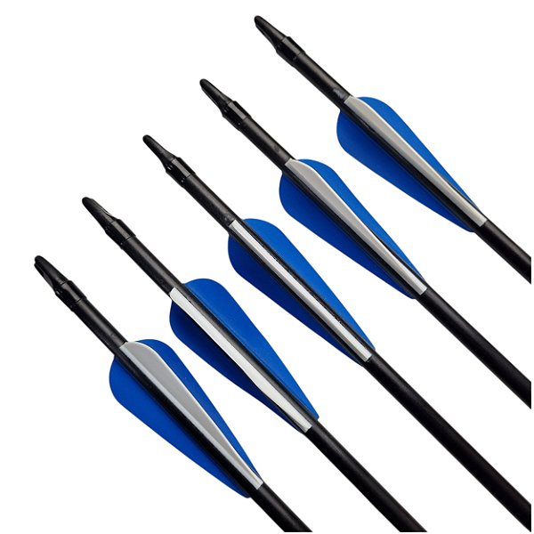 Kit 5 Flechas Ponta Rosca Vareta de Fibra de Carbono Tiro ao Alvo