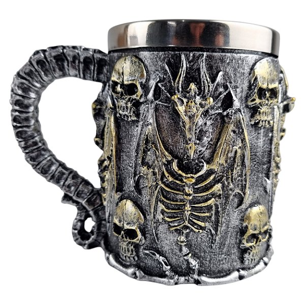 Caneca Medieval Esqueleto Dragão 400ml