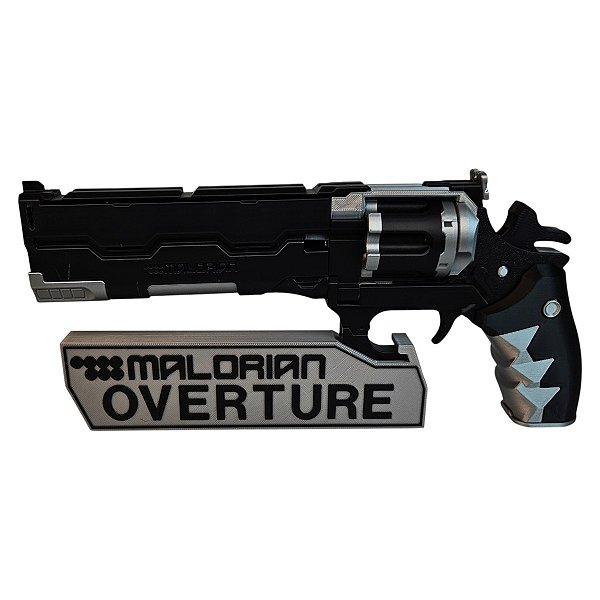 Revólver Cyberpunk 2077 Decorativo Malorian Overture Impressão 3D
