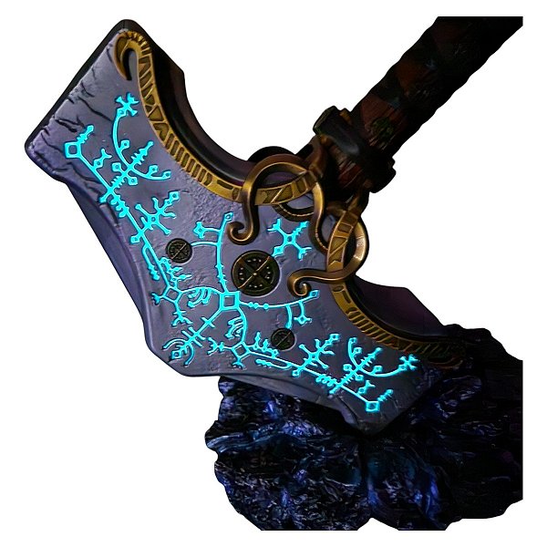 Martelo Mjölnir Thor God Of War Ragnarok Em Aço Brilha no Escuro - Edição Colecionador