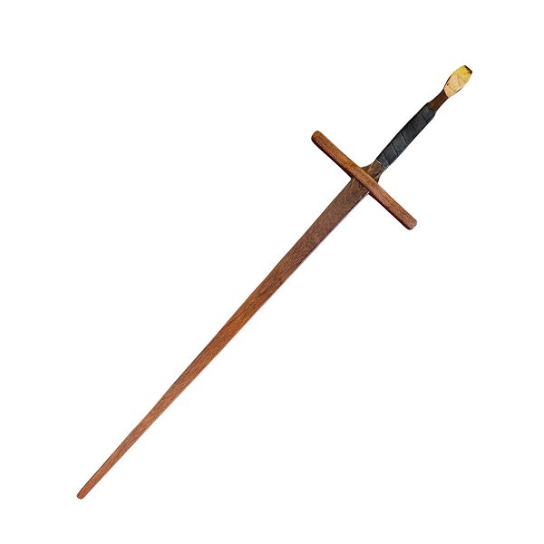 Espada Medieval Longa De Madeira Cumaru Waster Preto HEMA 120cm