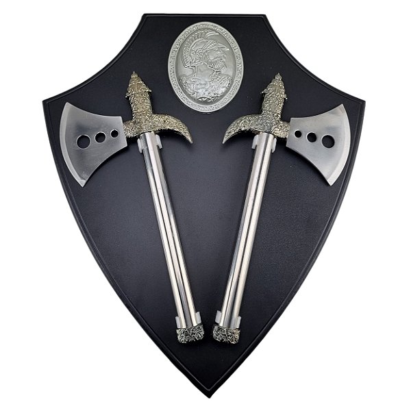 Dupla de Machados Medieval – Kit Decorativo