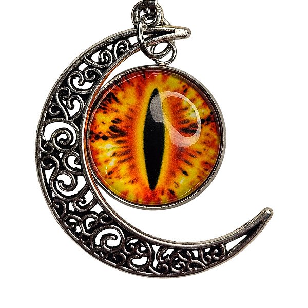 Colar Pingente Olho de Sauron Prateado Senhor dos Anéis