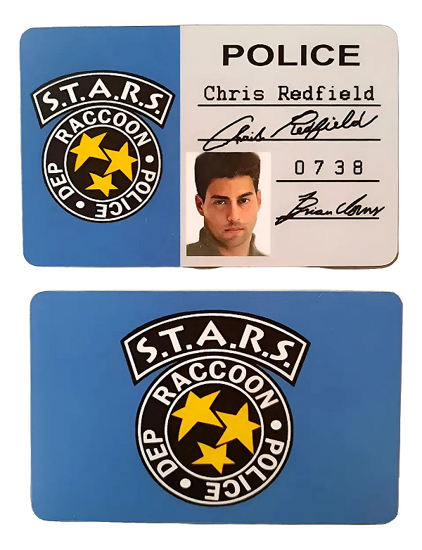 Cartão ID Chris Redfield S.T.A.R.S. Resident Evil 1
