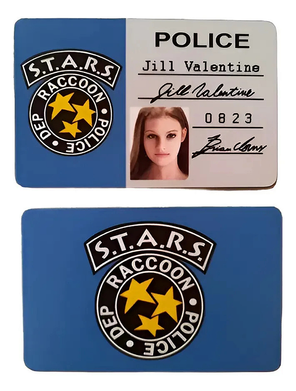 Cartão ID Jill Valentine S.T.A.R.S. Resident Evil 1