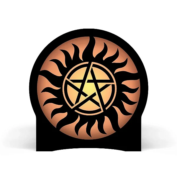 Luminária Em Mdf Circular Abajur Supernatural Portátil