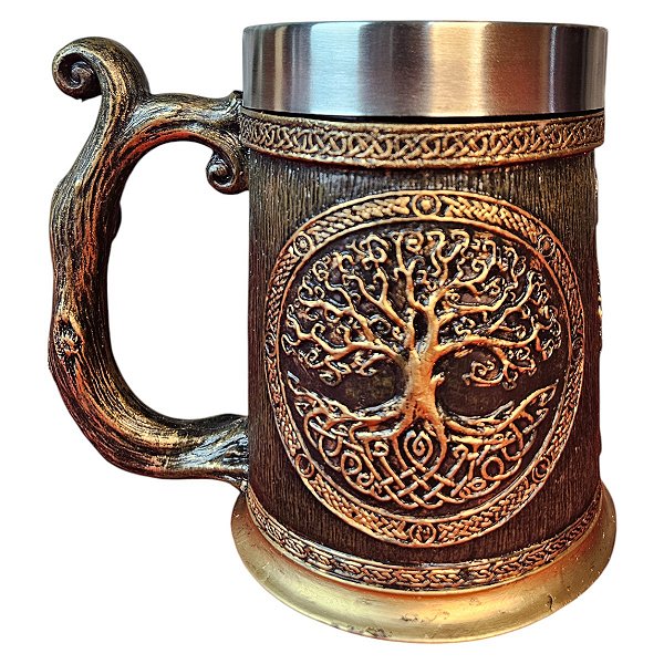 Caneca Árvore Da Vida Copo Inox 600ml