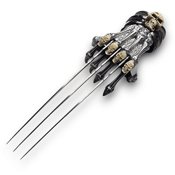 Garra Estilo Wolverine Aço E Polímero Com Caveiras No Punho