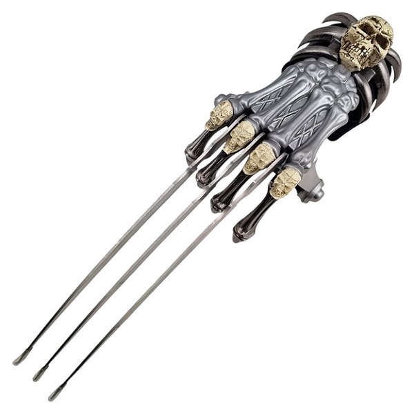 Garra Estilo Wolverine Aço E Polímero Com Caveiras No Punho