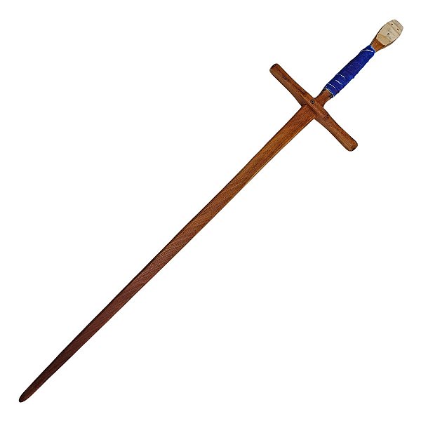 Espada Medieval Longa De Madeira Cumaru Waster Azul HEMA 120cm