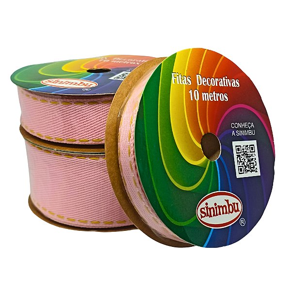 Fita Jeans SINIMBU Pespontada | Rosa Candy
