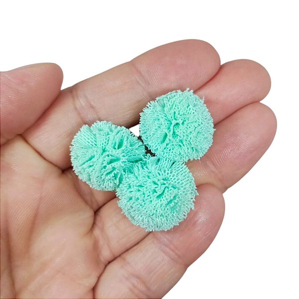Pompom de Malha 25mm com 10 unidades | Verde Bebê