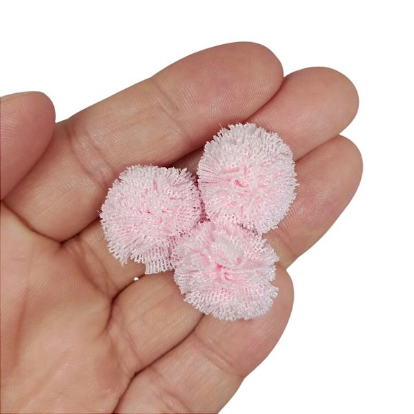Pompom de Malha 25mm com 10 unidades | Rosa Bebê