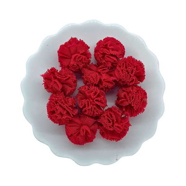 Pompom de Malha 25mm com 10 unidades | Vermelho