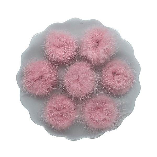 Pompom de Pelúcia Achatado 2,5cm | Cor: 123 Pearl Pink