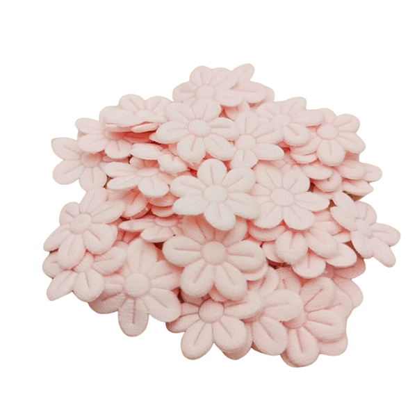 Flor de Tecido Prensada 6 pétalas 2cm x 2cm Pacote com 100 unidades | Salmão Candy
