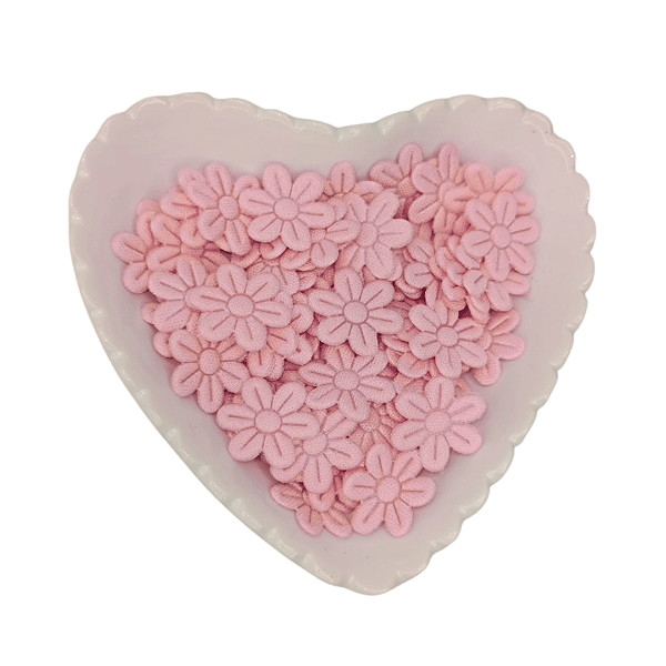 Flor de Tecido Prensada 6 pétalas 2cm x 2cm Pacote com 100 unidades | Rosé