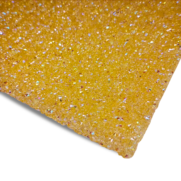 Manta de Strass Termocolante 1cm x 40cm | Cor: Amarela
