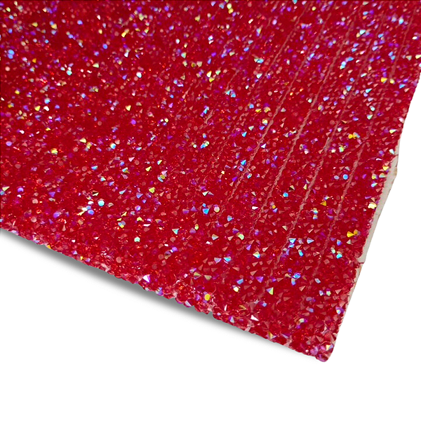 Manta de Strass Termocolante 1cm x 40cm | Cor: Vermelha