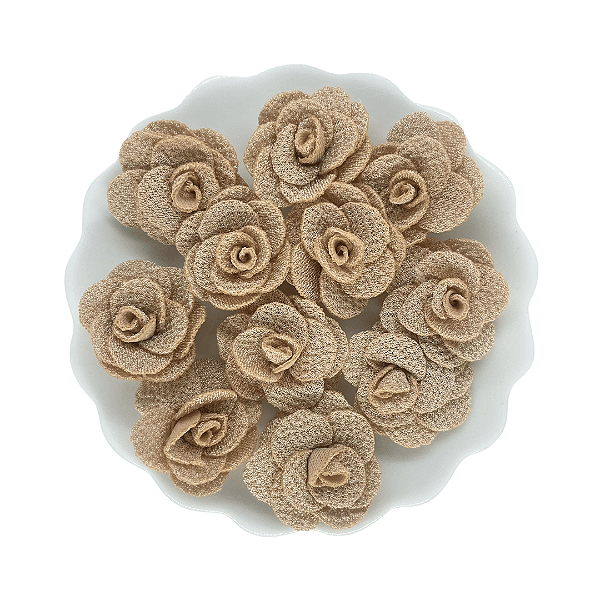 Flor de Tecido 3cm | 3 Unidades | Cor: Nude