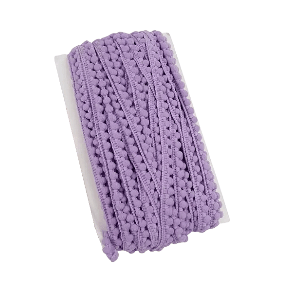 Fita Mini Pompom 10mm | 1 Metro Cor: Lilás