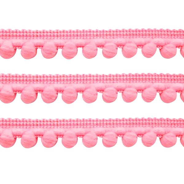 Fita Grelot Pompom Mini 13mm HAK | 2 Metros | Cor: Rosa