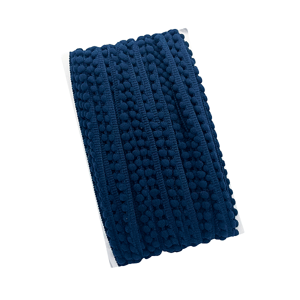 Fita Mini Pompom 10mm | 1 Metro Cor: Azul Marinho