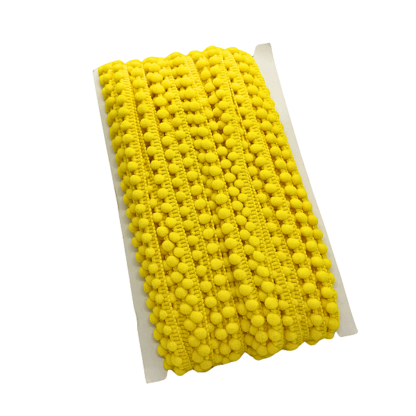 Fita Mini Pompom 10mm | 1 Metro Cor: Amarelo Ouro
