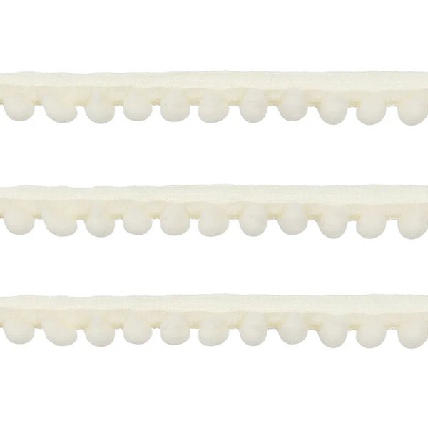 Fita Grelot Pompom Mini 13mm HAK | 2 Metros | Cor: Palha