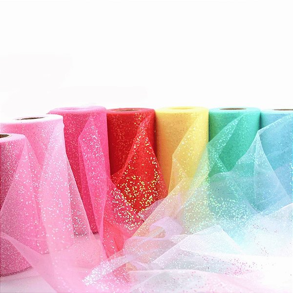 Tule com Glitter 15cm x 1m