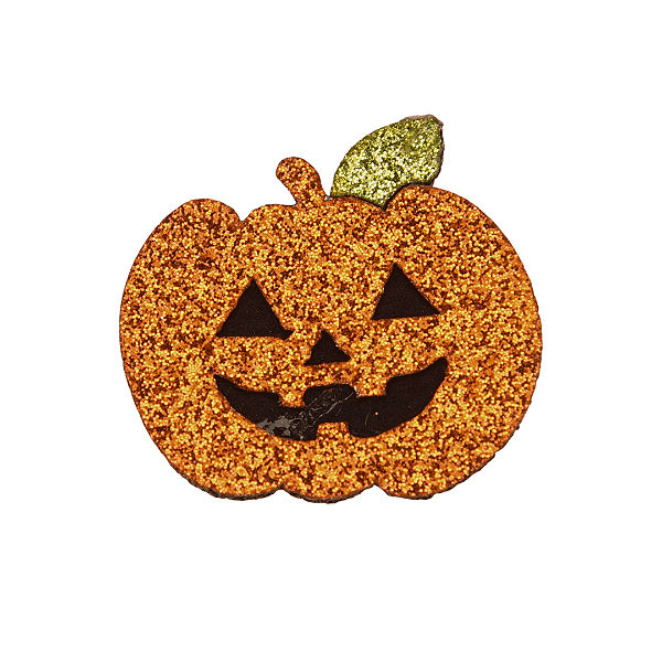 Aplique Abóbora Halloween Glitter