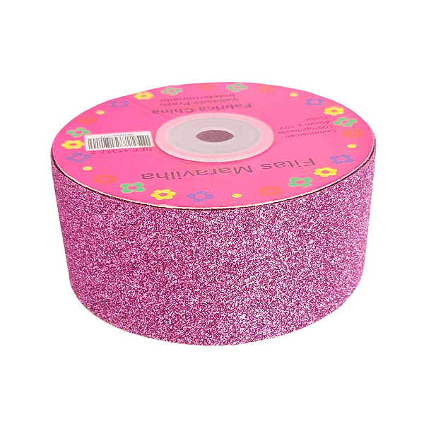 Fita Lonita com Glitter Fino 40mm | 1 Metro | Lilás