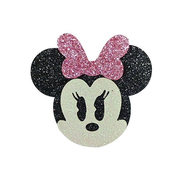 Aplique Minnie Grande de Feltro e Lonita com Glitter