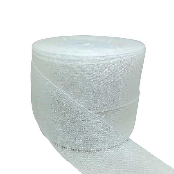 Fita Organza / Voal Nº9 38mm | 5 Metros | Cor: Branco