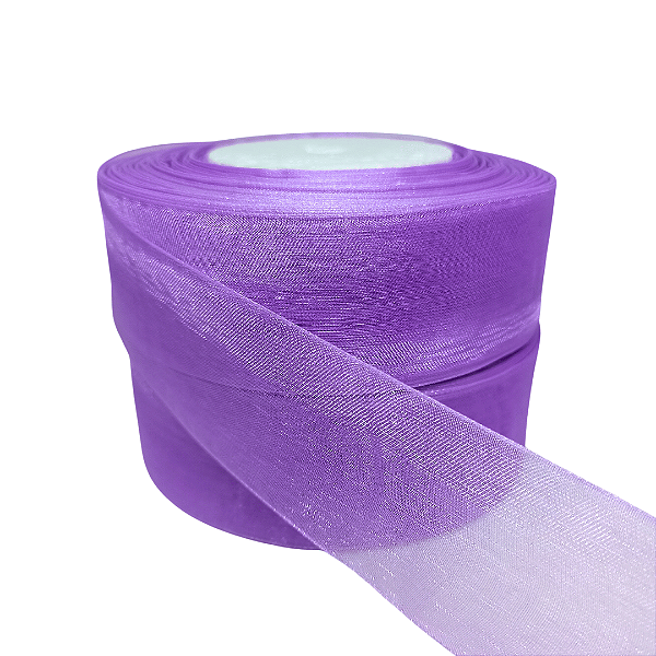 Fita Organza / Voal Nº9 38mm | 5 Metros | Cor: Lilás