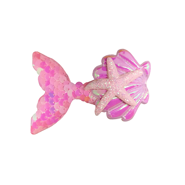 Aplique Cauda de Sereia Acolchoada com Lantejoulas | Cor: Rosa
